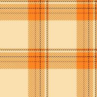 Warm autumnal plaid pattern. Perfect for textile design, fallthemed projects, or adding a touch of cozy style to your designs. Repeatable seamless texture in orange and cream. vector