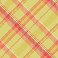 Vibrant diagonal plaid pattern in warm yellow, coral, and red hues. Perfect for textile design, fashion, website backgrounds, or any project needing a cheerful, geometric texture. vector
