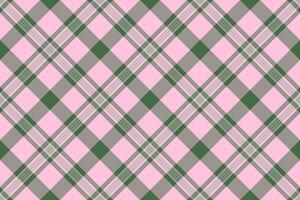 Layout textile texture check, madras tartan fabric. 30s plaid pattern seamless background in light and green colors. vector