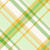 Vibrant green and orange plaid pattern. Perfect for textile design, website backgrounds, or crafting projects. This cheerful, intersecting lines design evokes feelings of freshness and energy. vector