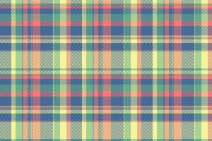 Classic textile texture, graphical seamless plaid check. Full background pattern fabric tartan in blue and yellow colors. vector