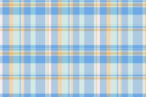 Wallpaper seamless texture textile, setting plaid pattern. 1950s check fabric background tartan in linen and cyan colors. vector