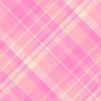 Elegant pink and peach plaid pattern. Subtle gradient adds depth to this versatile design, perfect for backgrounds, textiles, or packaging. vector