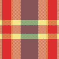 Youth texture textile check, quality tartan plaid. Yuletide pattern fabric seamless background in red and yellow colors. vector