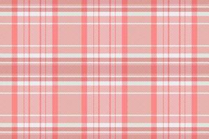 Feminine textile check, filigree fabric texture seamless. Soft tartan pattern plaid background in white and red colors. vector
