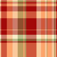Stripe background plaid, satin seamless textile pattern. Premium fabric texture check tartan in red and orange colors. vector