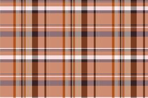 Masculine pattern plaid tartan, scratched textile texture background. Nyc fabric check seamless in orange and light colors. vector