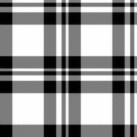 Customize tartan textile, package fabric texture check. Designer background seamless pattern plaid in white and black colors. vector