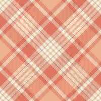 Aged pattern tartan fabric, gift card check seamless . Free background plaid textile texture in red and light colors. vector