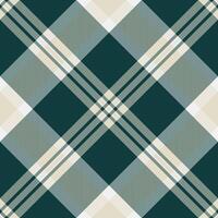 Elegant teal, beige, and gray plaid pattern. Perfect for textile designs, website backgrounds, or any project needing a sophisticated, timeless texture. vector