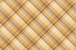 Card seamless background, fluffy fabric texture pattern. Ethnicity tartan plaid textile check in amber and orange colors. vector
