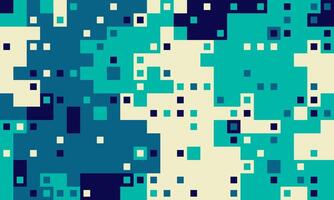 Abstract pixel art background. Teal, cream, and navy blue squares create a dynamic, textured effect. Perfect for website banners, digital art, or techrelated projects. vector