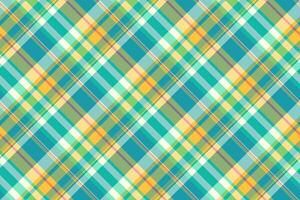 Row background check seamless, industry tartan plaid texture. Quiet fabric textile pattern in teal and green colors. vector