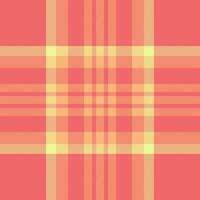 Vibrant coral and pale yellow plaid pattern. Perfect for textile design, website backgrounds, or creating a cheerful, summery aesthetic. vector