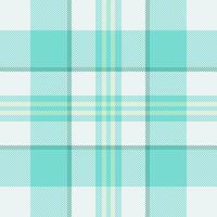 Girl plaid texture fabric, new york pattern background. Windowpane tartan seamless textile check in teal and white colors. vector