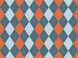 Stylish argyle pattern in muted orange, teal, and pale blue. Perfect for backgrounds, textiles, or branding. This classic design offers a sophisticated and timeless aesthetic. vector