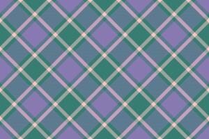 Idea seamless fabric plaid, best tartan background. Machinery texture pattern check textile in teal and indigo colors. vector