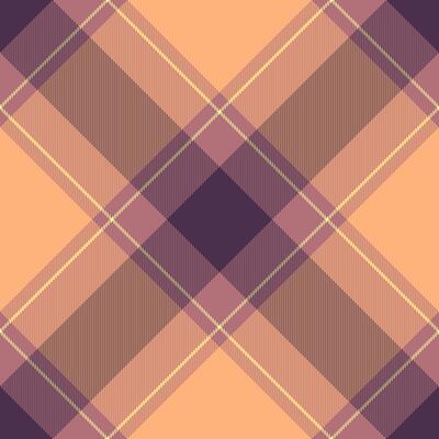 Elegant peach, purple, and brown plaid pattern. Perfect for autumnal designs, textile prints, or website backgrounds. Subtle texture and soft color palette evoke warmth and sophistication.