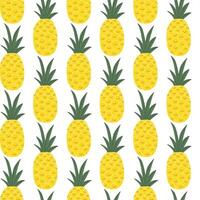 Seamless Pineapple Pattern on White Background vector