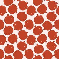 Seamless pattern with pomegranate fruits illustration. vector