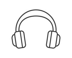 Minimalist icon of headphones. Simple outline style ideal for apps, websites, or print. Represents music, audio, listening, podcasting, and entertainment. vector