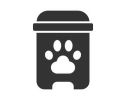 A simplified icon of a pet waste station with a paw print. Illustrates petfriendly spaces, community upkeep, sanitation, and responsible pet ownership. Great for environmental and civic themes. vector