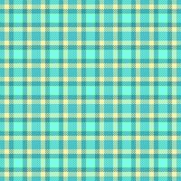 Vibrant teal and pale yellow plaid pattern. Perfect for textile design, website backgrounds, or fashion illustrations. This cheerful, repeating texture evokes feelings of summer and freshness. vector