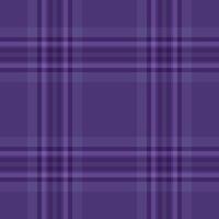 Layout texture seamless, marriage tartan fabric textile. Wear plaid check pattern background in violet and indigo colors. vector