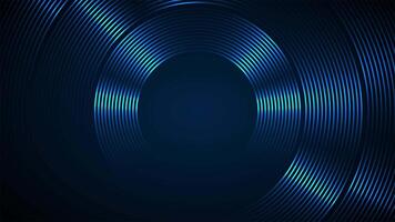 Abstract animated background with shiny blue circle lines spinning in dark space. Dynamic and smooth rotating ring stripes for ads, cover, backdrop, business, sales presentation, promotion, etc video