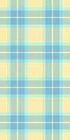 Perfect fabric pattern, isolation plaid texture seamless. Couch background textile tartan check in yellow and cyan colors. vector