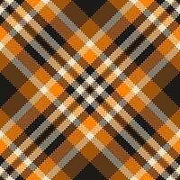 Intricate plaid pattern with warm orange hues classic cross weave. Ideal for backgrounds, textiles, or a cozy, autumnal design. Timeless, versatile texture. vector