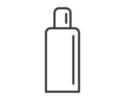 Minimalist line art of a sleek bottle. Perfect for conveying concepts of beauty, health, hygiene, or personal care. Use in apps, websites, or print materials. Versatile icon. vector