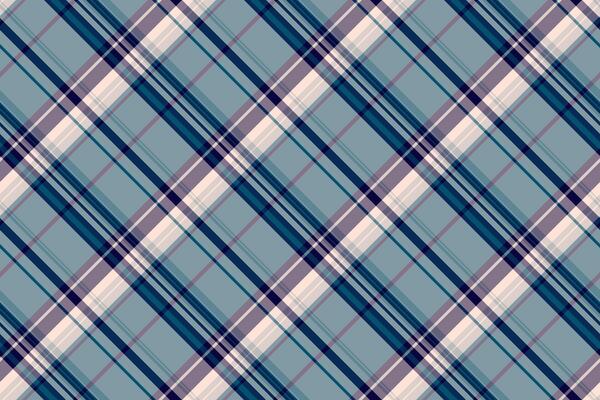 Elegant diagonal plaid pattern in cool blue, white, and purple hues. Perfect for textile designs, website backgrounds, or fashion illustrations.