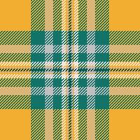 Vibrant autumnal plaid pattern in gold, teal, and grey. Perfect for textile design, fallthemed projects, or creating a warm, cozy aesthetic. Use as a background, texture, or print design. vector