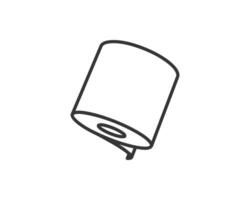 Simple line art illustration of a roll of paper towels, perfect for representing cleanliness, hygiene, or resource management. vector