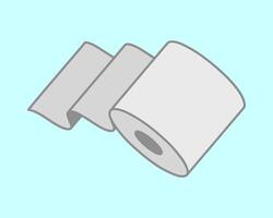 Simple, clean illustration of a toilet paper roll against a light blue background. Perfect for hygiene, cleanliness, or everyday life concepts. Ideal for websites, apps, or infographics. vector