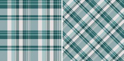 Elegant teal and white plaid patterns, perfect for textile design, website backgrounds, or fashion projects. vector