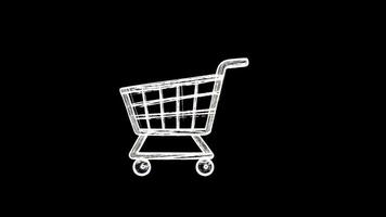 Infinite Loop Chalk Animation of Shopping Cart Icon video