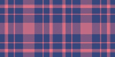 Seamless navy blue and coral pink plaid pattern. Perfect for textile design, apparel, website backgrounds, or any project needing a stylish and classic checkered texture. vector