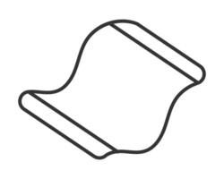 Minimalist outline of a scroll, evoking knowledge, history, or a message. Clean design ideal for logos, icons, or illustrating antique documents. Versatile for web design, presentations. vector