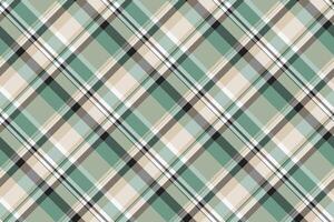 Elegant diagonal plaid pattern in soft greens, beige, and white. Perfect for textile design, website backgrounds, or crafting projects. vector