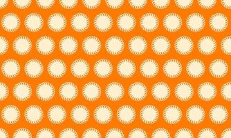 Vibrant orange background featuring a repeating pattern of stylized suns. Perfect for textile design, website backgrounds, or cheerful branding. Evokes warmth, energy, and optimism. vector