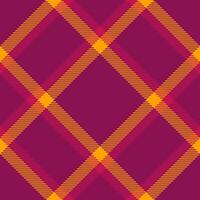 Mid background plaid seamless, line tartan texture. Fall textile check pattern fabric in pink and orange colors. vector