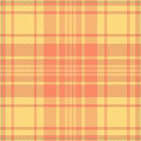 Warm, inviting peach and yellow plaid pattern. Perfect for textile design, apparel, website backgrounds, or home decor projects. This seamless texture evokes feelings of comfort and warmth. vector