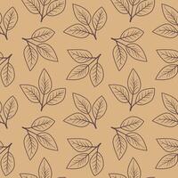 Elegant leaf pattern. Subtle, repeating design featuring stylized foliage on a neutral background. Perfect for textile prints, stationery, or website backgrounds. vector