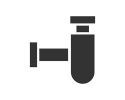 Simple, bold illustration of a sink drain pipe, ideal for plumbing, repair, or maintenance themes. Clear design, suitable for various digital and print applications. vector