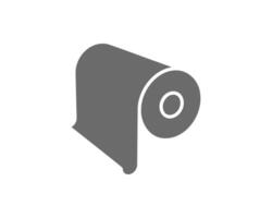 Simple, minimalist icon of a roll of paper or fabric. Perfect for representing concepts of production, supply, resources, or new beginnings. vector