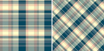 Classic plaid patterns. Includes both straight and diagonal tartan designs with a retro color palette. Great for backgrounds, textiles, and designs. vector
