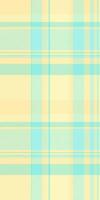 Victorian tartan check plaid, long texture background seamless. Handkerchief fabric pattern textile in teal and yellow colors. vector
