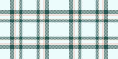 Elegant pastel plaid pattern in teal and peach on a soft white background. Perfect for textile designs, websites, or stationery projects. vector